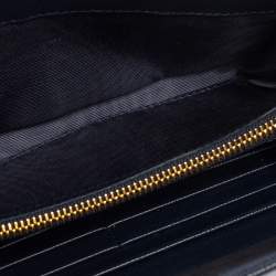 Pre Owned Prada Navy Blue Saffiano Lux Leather Flap Continental Wallet