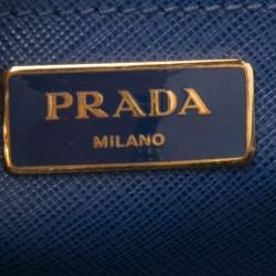 Pre Owned Prada 2 Tone Saffiano Soft Leather Satchel