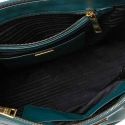 Pre Owned Prada Green Saffiano Lux Leather Large Double Zip Tote
