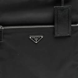مملوكة مسبقًا Prada Black Nylon and Saffiano Lux Leather Trolley Rolling Luggage