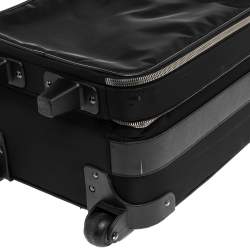 مملوكة مسبقًا Prada Black Nylon and Saffiano Lux Leather Trolley Rolling Luggage