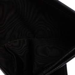 Pre Owned Prada Black Saffiano Leather Compact Wallet