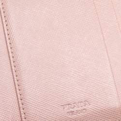Pre Owned Prada Beige Saffiano Leather Trifold Compact Wallet