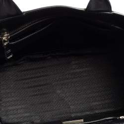 Pre Owned Prada Black Soft Calf Leather Vertical Stitched Tote