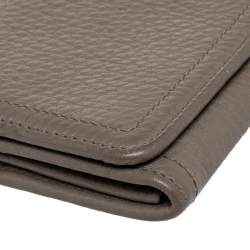 Pre Owned Prada Grey Vitello Daino Leather Long Continental Wallet