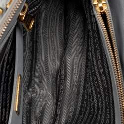 Pre Owned Prada Grey Saffiano Lux Leather Small Promenade Satchel
