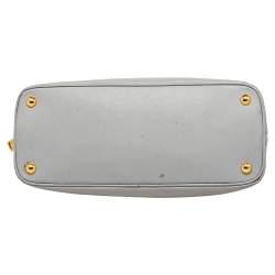 Pre Owned Prada Grey Saffiano Lux Leather Small Promenade Satchel