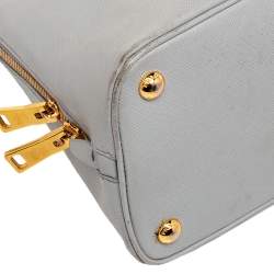 Pre Owned Prada Grey Saffiano Lux Leather Small Promenade Satchel