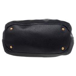 Pre Owned Prada Black Leather Vitello Daino Sacca 2 Manici Hobo