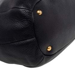 Pre Owned Prada Black Leather Vitello Daino Sacca 2 Manici Hobo