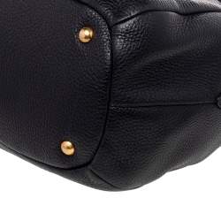 Pre Owned Prada Black Leather Vitello Daino Sacca 2 Manici Hobo