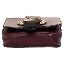 Pre Owned Prada Burgundy /Black Leather Cahier Belt Bag