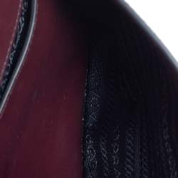 Pre Owned Prada Burgundy /Black Leather Cahier Belt Bag