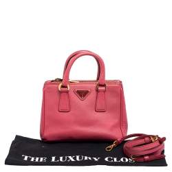 Pre Owned Prada Pink Saffiano Leather Galleria Tote