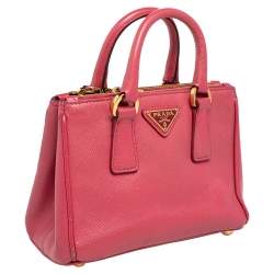 Pre Owned Prada Pink Saffiano Leather Galleria Tote
