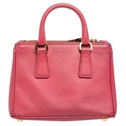Pre Owned Prada Pink Saffiano Leather Galleria Tote