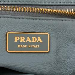 Pre Owned Prada Blue/Brown Ombre Python Frame Chain Baguette Bag