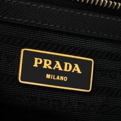 Pre Owned Prada Black Saffiano Lux Leather Small Galleria Tote