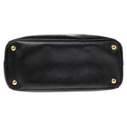 Pre Owned Prada Black Saffiano Lux Leather Small Galleria Tote