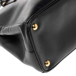 Pre Owned Prada Black Saffiano Lux Leather Small Galleria Tote
