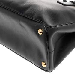 Pre Owned Prada Black Saffiano Lux Leather Small Galleria Tote