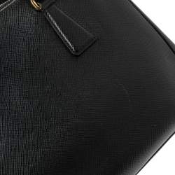 Pre Owned Prada Black Saffiano Lux Leather Small Galleria Tote