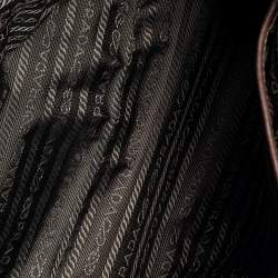 Pre Owned Prada Brown Leather And Canvas Satchel