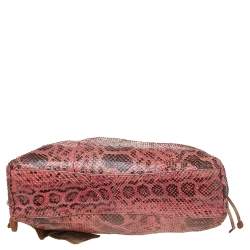 Pre Owned Prada Pink Python Drawstring Shoulder Bag