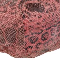 Pre Owned Prada Pink Python Drawstring Shoulder Bag