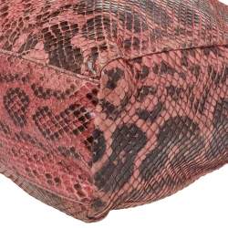 Pre Owned Prada Pink Python Drawstring Shoulder Bag
