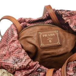 Pre Owned Prada Pink Python Drawstring Shoulder Bag