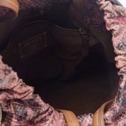 Pre Owned Prada Pink Python Drawstring Shoulder Bag