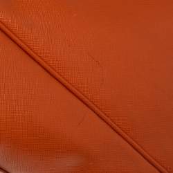 Pre Owned Prada Orange Saffiano Lux Leather Large Gardener's Tote