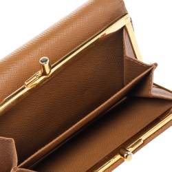 Prada Brown Saffiano Leather Trifold Wallet