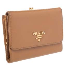 Prada Brown Saffiano Leather Trifold Wallet