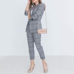 Pre Owned Prada Beige Vitello Move Leather Wallet On Chain