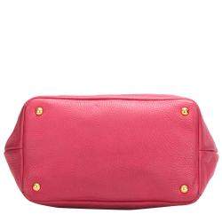 Pre Owned Prada Pink Leather Vitello Daino Hobo Bag