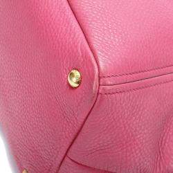 Pre Owned Prada Pink Leather Vitello Daino Hobo Bag