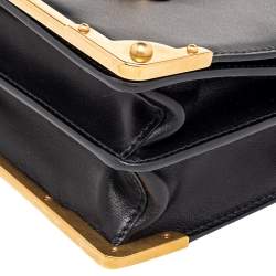 Pre Owned Prada Black Leather Cahier Shoulder Bag