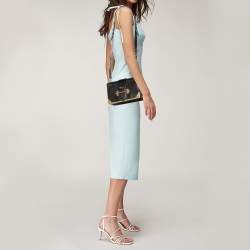 Pre Owned Prada Black Leather Cahier Shoulder Bag