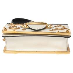 Pre Owned Prada Black/Off White Saffiano Leather Astrology Celestial Cahier Crossbody Bag