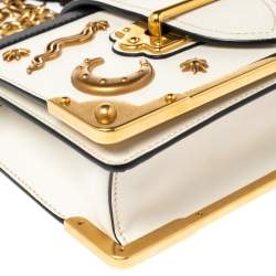 Pre Owned Prada Black/Off White Saffiano Leather Astrology Celestial Cahier Crossbody Bag