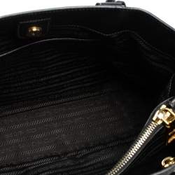 Pre Owned Prada Black Saffiano Lux Leather Medium Galleria Tote