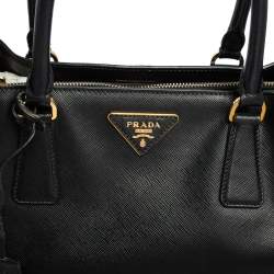 Pre Owned Prada Black Saffiano Lux Leather Medium Galleria Tote