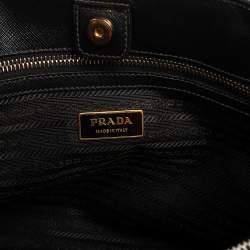 Pre Owned Prada Black Saffiano Lux Leather Medium Galleria Tote