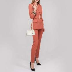 Pre Owned Prada White Saffiano Leather Mini Promenade Crossbody Bag