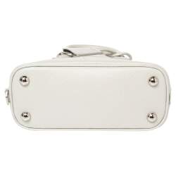 Pre Owned Prada White Saffiano Leather Mini Promenade Crossbody Bag