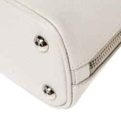 Pre Owned Prada White Saffiano Leather Mini Promenade Crossbody Bag