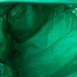 Pre Owned Prada Green Gaufre Nylon Zip Tote