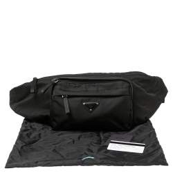 Pre Owned Prada Black Nylon Montagna Belt Bag